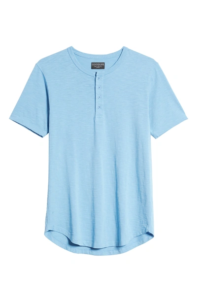 Shop Goodlife Slim Fit Henley T-shirt In Blue Bell