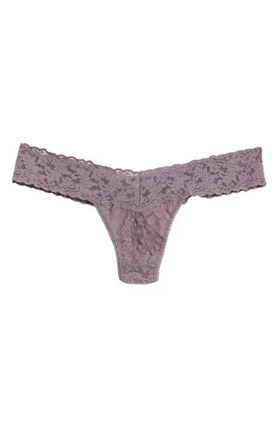 Shop Hanky Panky Signature Lace Low Rise Thong In Dusk