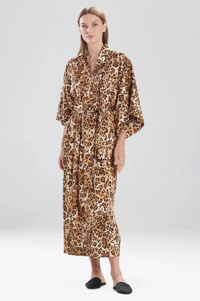 Shop Natori Cheetah Wrap Robe In Frosted Cafu00e9