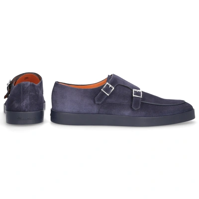 SANTONI MONK SHOES 16384 SUEDE 