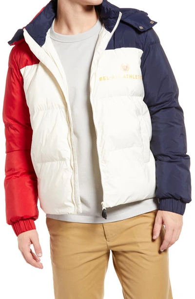 Shop Bel-air Athletics Academy Puffer Coat In Color-block Academy Red