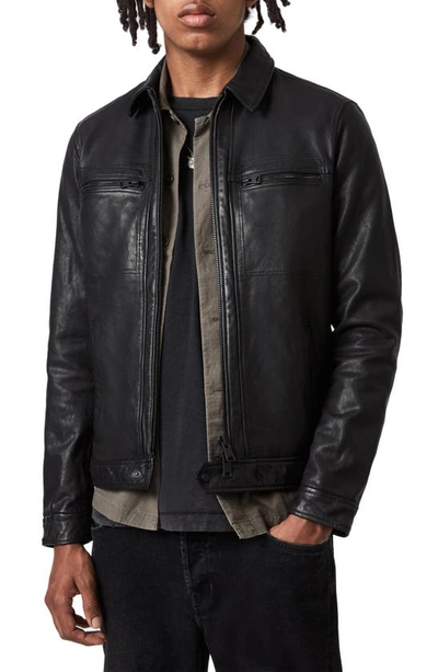 Shop Allsaints Lark Leather Jacket In Black