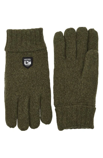 Shop Hestra Wool Blend Gloves In Olive