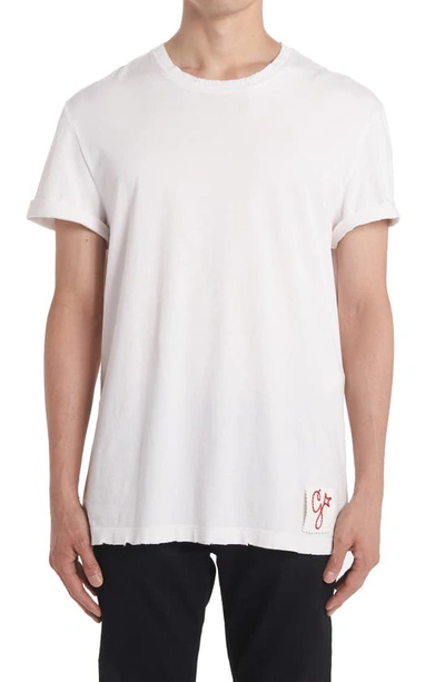 Shop Golden Goose Distressed Cotton T-shirt In White