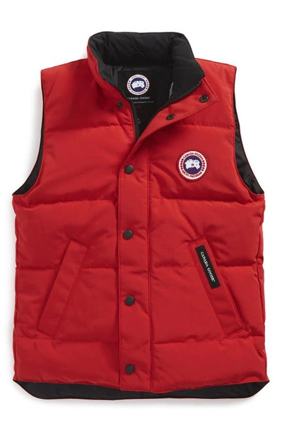 Shop Canada Goose 'vanier' Down Vest In Red