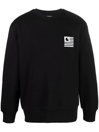 Shop Carhartt Logo Print Sweatshirt In Schwarz