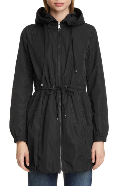 Shop Moncler Topaz Hooded Rain Jacket In Black