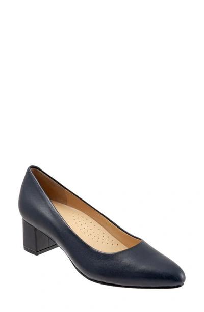 Shop Trotters Kari Pointy Toe Pump In Navy Leather