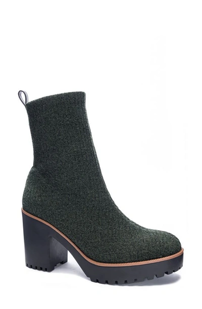 Shop Chinese Laundry Garvey Knit Platform Bootie In Olive