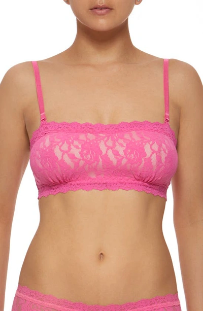 Shop Hanky Panky Signature Lace Padded Bandeau Bra In Hibiscus Pink