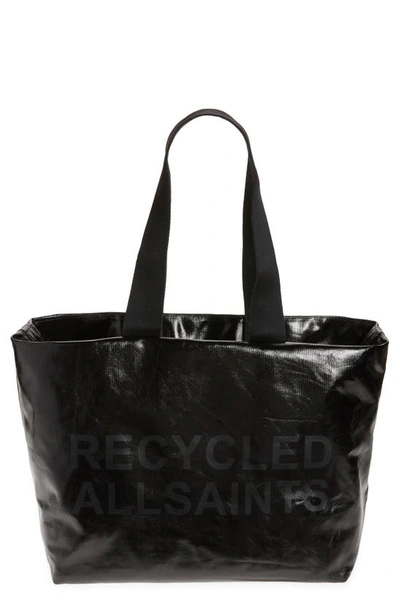Shop Allsaints Acari Tote Bag In Liquid Black