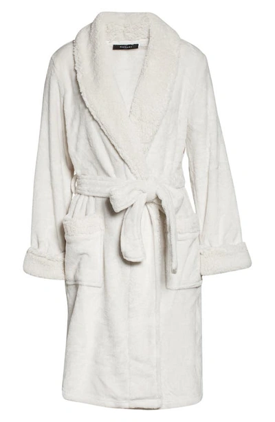 Natori Plush Fleece Robe In Bone