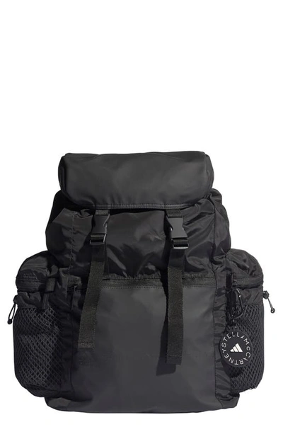 Shop Adidas By Stella Mccartney Primegreen Backpack In Black/ Black/ White/ White