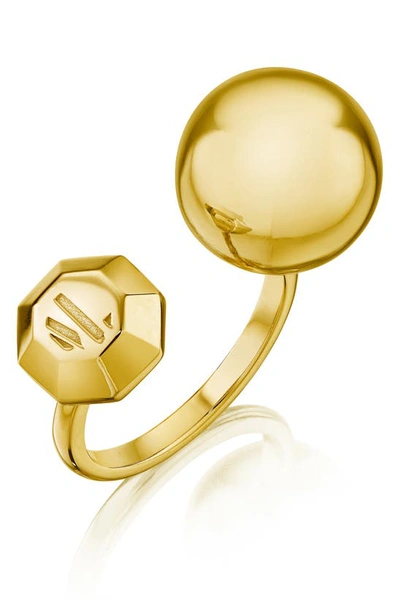 Shop Manluu Open Ring In 18k Gold Vermeil
