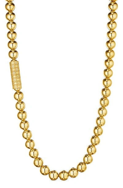 Shop Manluu Long Beaded Necklace In 18k Gold Vermeil