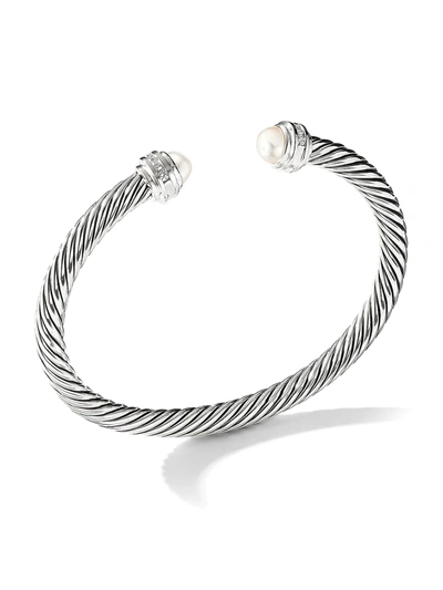 Shop David Yurman Women's Cable Classics Bracelet With Pearls & Diamonds
