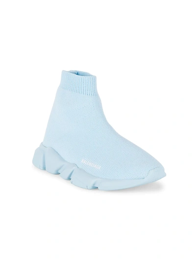 Shop Balenciaga Little Kid's & Kid's Speed Lt Sock Sneakers In Cool Blue