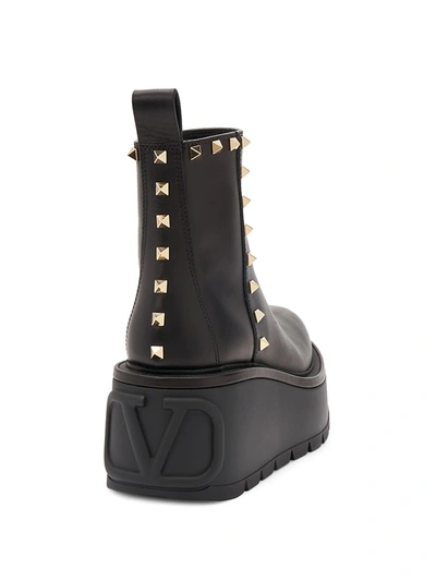 Shop Valentino Women's Uniqueform Leather Booties In Rubin Nero