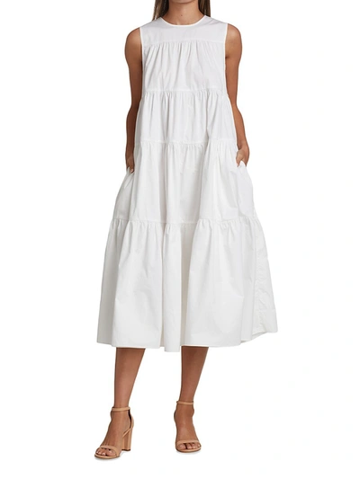 Shop Co Tiered Midi-dress In White