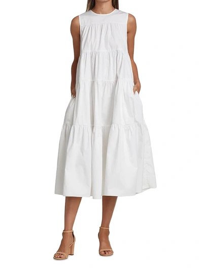 Shop Co Tiered Midi-dress In White