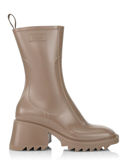 Shop Chloé Women's Betty Pvc Rain Boots In Dark Greige