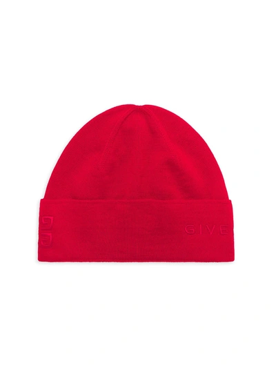 Shop Givenchy 4g Wool Beanie In Red