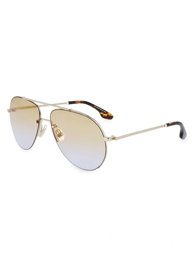 Shop Victoria Beckham Women's V Star 61mm Aviator Sunglasses In Honey
