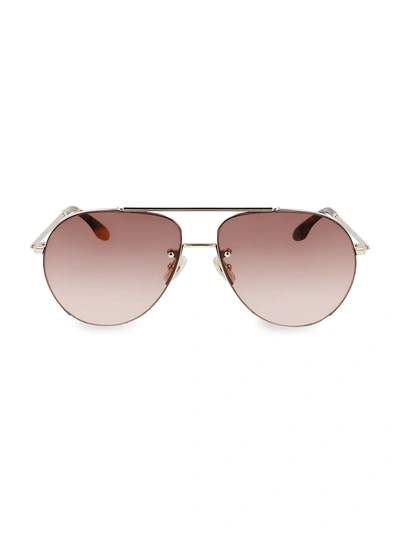 Shop Victoria Beckham Women's V Star 61mm Aviator Sunglasses In Wine