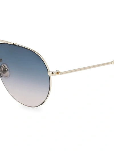 Shop Victoria Beckham Women's V Star 61mm Aviator Sunglasses In Petrol