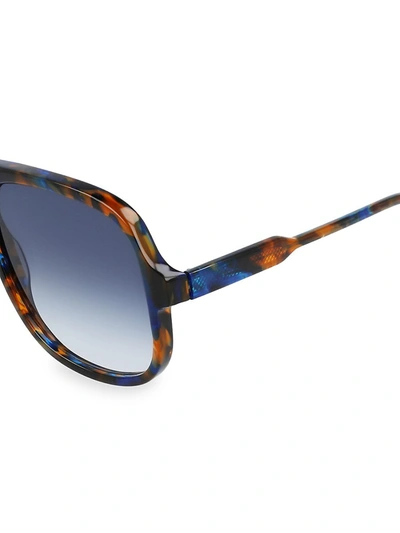Shop Victoria Beckham Women's Guilloche 59mm Pilot Sunglasses In Tortoise