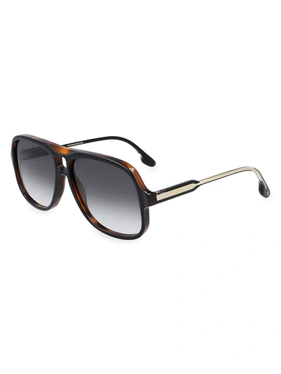Shop Victoria Beckham Women's Guilloche 59mm Pilot Sunglasses In Tortoise