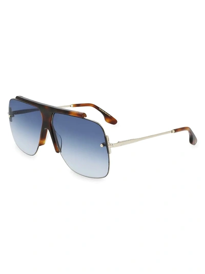 Shop Victoria Beckham Women's Classic 64mm Aviator Sunglasses In Tortoise