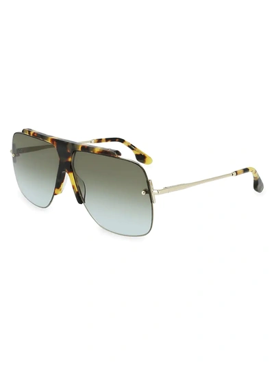 Shop Victoria Beckham Women's Classic 64mm Aviator Sunglasses In Tortoise
