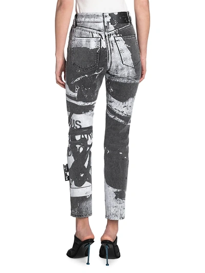 Shop Off-white Main Tomek Straight Leg Jeans In Black White