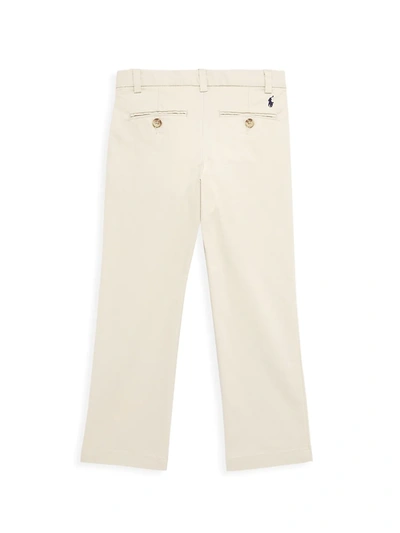Shop Ralph Lauren Little Boy's Flat Front Trousers In Sand