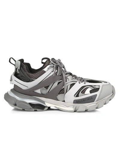 Shop Balenciaga Men's Track Lace-up Sneakers In Grey