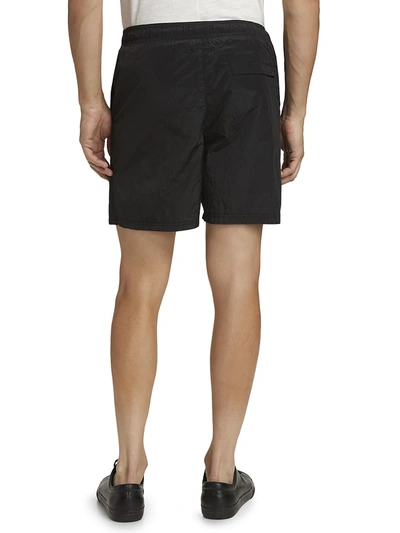 Shop Stone Island Elastic Waistband Swim Shorts In Black