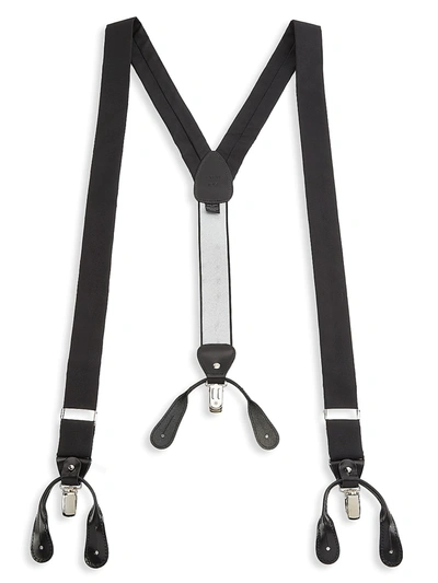 SAKS FIFTH AVENUE MEN'S COLLECTION SILK & LEATHER SUSPENDERS 400014413476