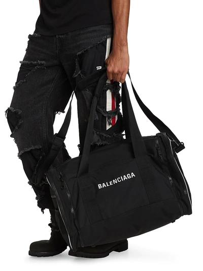 Shop Balenciaga Gym Bag Parka In Black