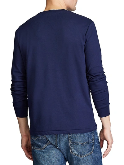 Shop Polo Ralph Lauren Men's Slim-fit Long-sleeve T-shirt In French Navy