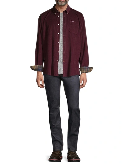 Shop Barbour Men's  Ramsey Tailored Shirt In Winter Red