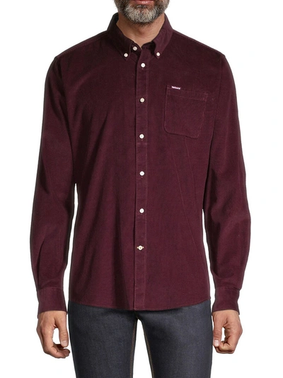 Shop Barbour Men's  Ramsey Tailored Shirt In Winter Red