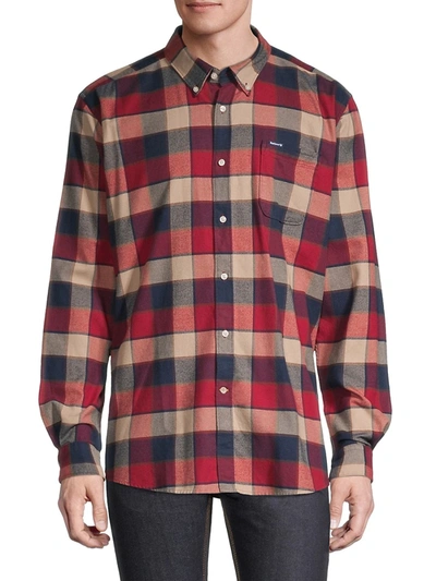 Shop Barbour Men's Valley Tailored Shirt In Rich Red