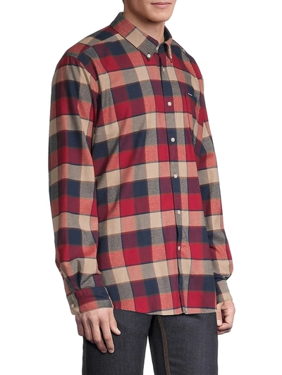 Shop Barbour Men's Valley Tailored Shirt In Rich Red