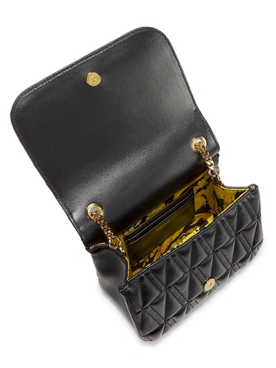 Shop Versace Women's Virtus Quilted Leather Shoulder Bag In Black Multi