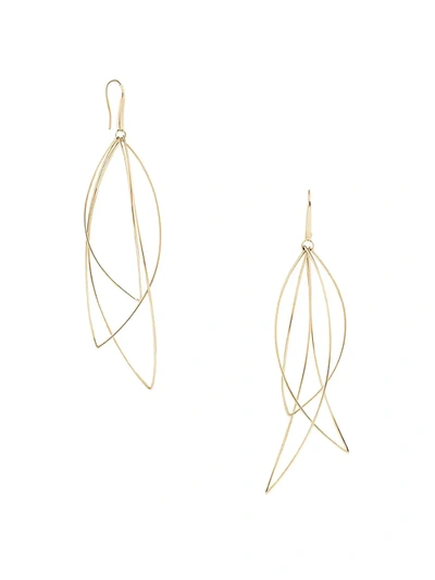 Lana 14k Yellow Gold Multi-curve Wire Marquis La Bangle Earrings