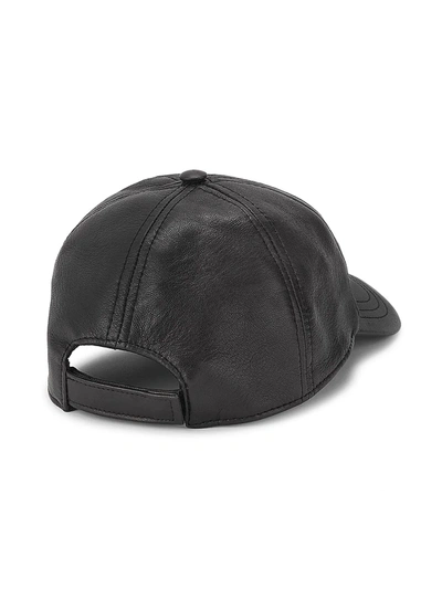Shop Off-white Leather Baseball Cap In Black