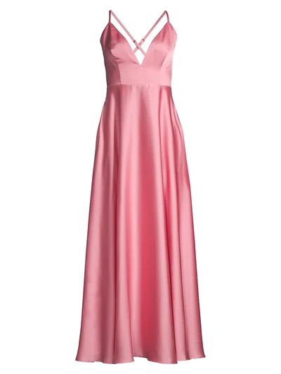 Shop Fame And Partners Eilidh Plunge A-line Gown In Rose