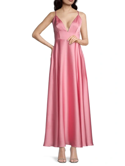 Shop Fame And Partners Eilidh Plunge A-line Gown In Rose