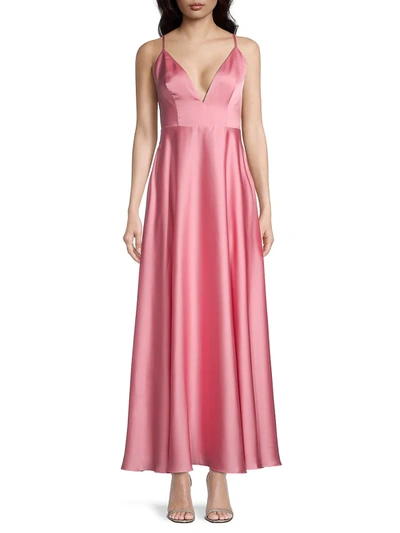 Shop Fame And Partners Eilidh Plunge A-line Gown In Rose